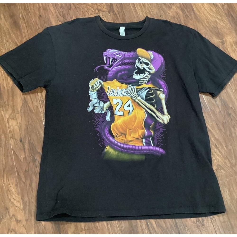 Kobe Bryant T Shirt Large Mamba Skeleton Los Angeles Lakers 24 Graphic 2XL